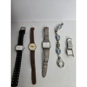 Lot Of 5 Womens Watches For Repair Including Anne Klein, Guess, Hard Rock Cafe